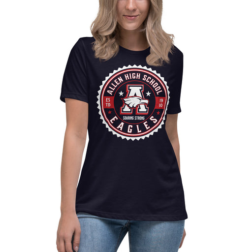 Allen High School Eagles Women's Navy Blue T-shirt 212