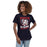 Woman wearing Allen High School Eagles Women's Navy Blue T-shirt 210