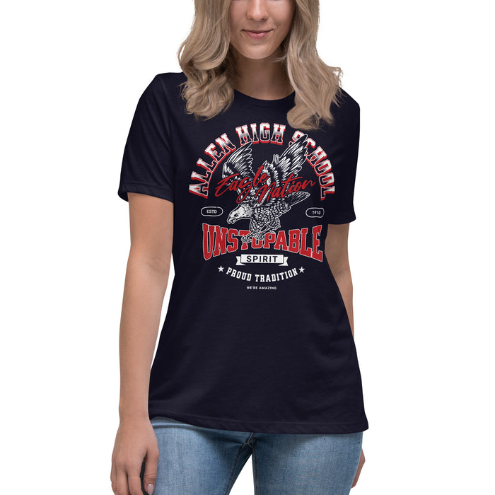 Allen High School Eagles Women's Navy Blue T-shirt 204