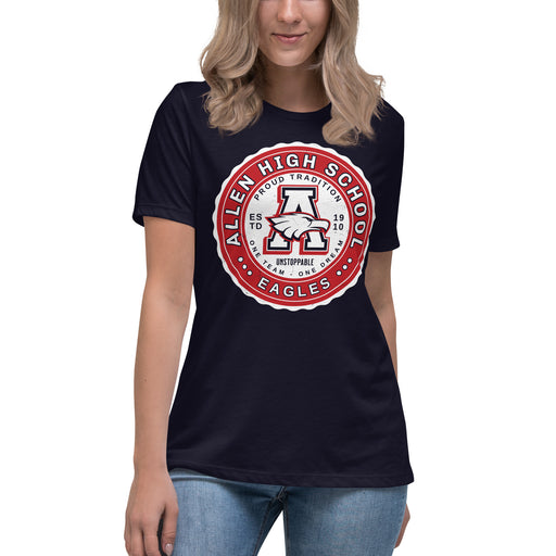 Allen High School Eagles Women's Navy Blue T-shirt 209