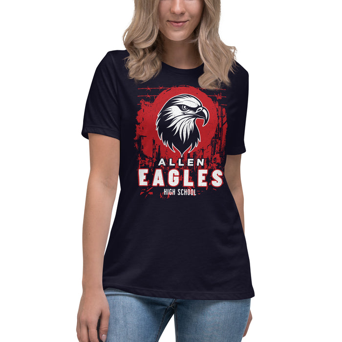 Allen High School Eagles Women's Navy Blue T-shirt 206