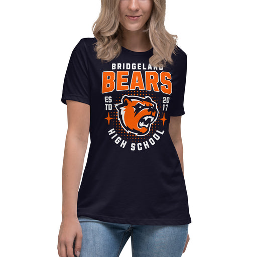 Bridgeland High School Bears Women's Navy Blue T-shirt 204