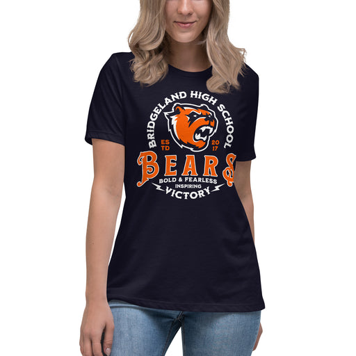 Bridgeland High School Bears Women's Navy Blue T-shirt 206