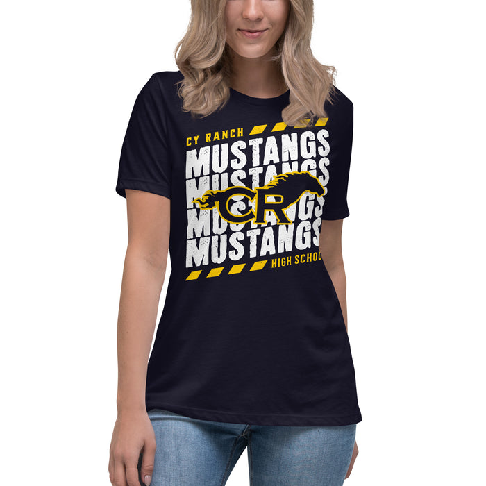 Cypress Ranch High School Mustangs Women's Navy T-shirt 223
