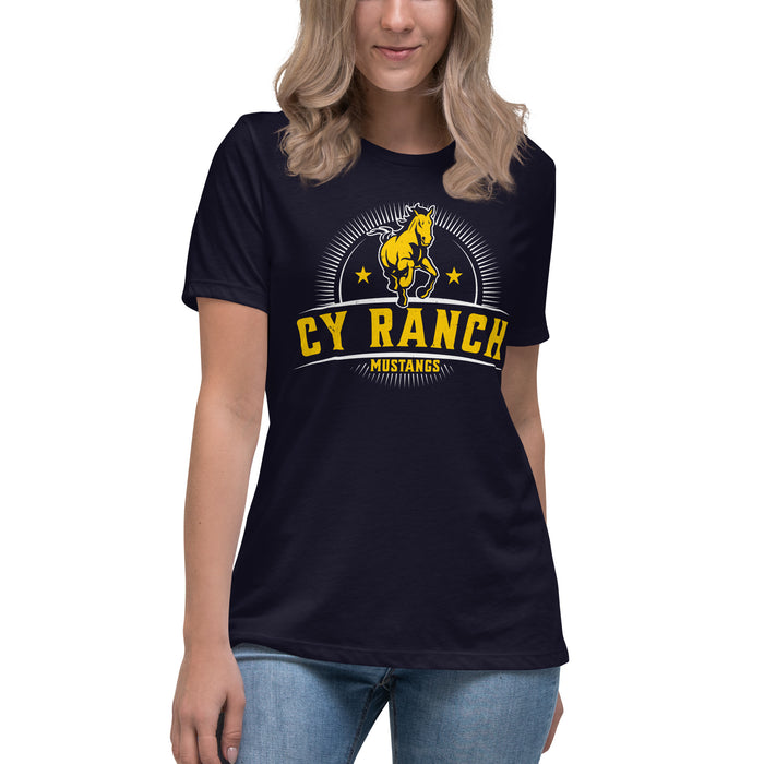 Cypress Ranch High School Mustangs Women's Navy T-shirt 221
