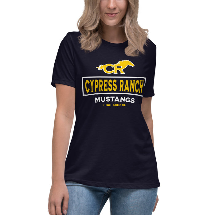 Cypress Ranch High School Mustangs Women's Navy T-shirt 202