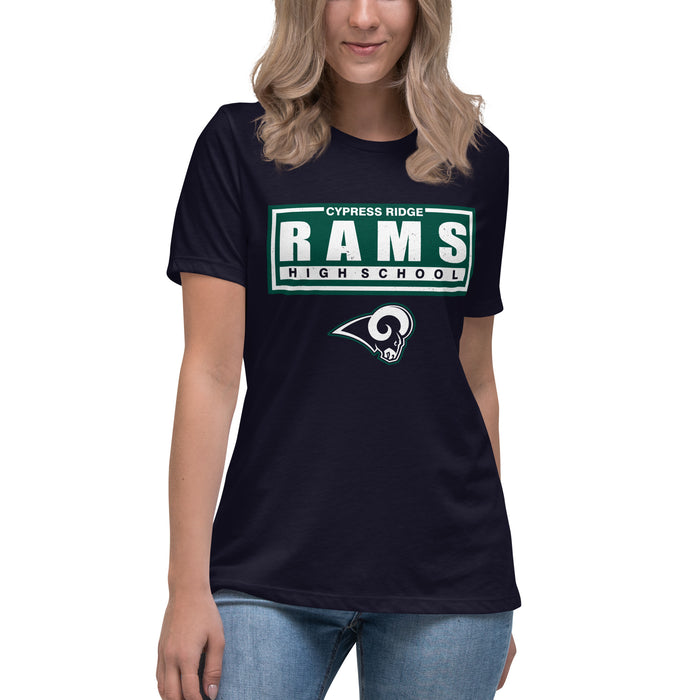 Cypress Ridge High School Rams Women's Navy T-shirt 049