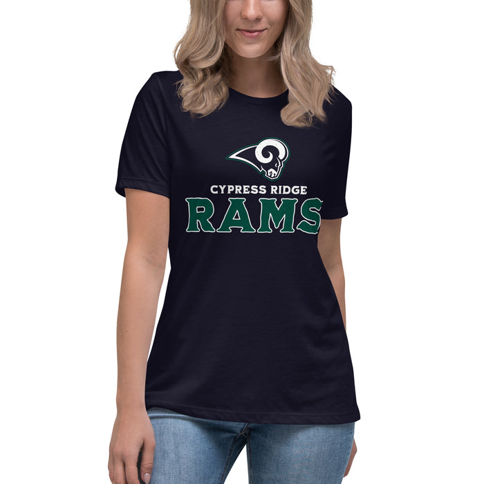 Cypress Ridge High School Rams Women's Navy T-shirt 233
