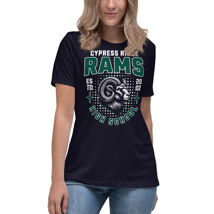 Cypress Ridge High School Rams Women's Navy T-shirt 204