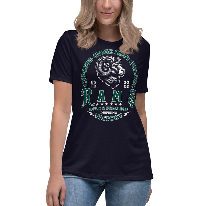 Cypress Ridge High School Rams Women's Navy T-shirt 206