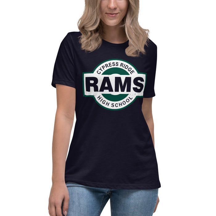 Cypress Ridge High School Rams Women's Navy T-shirt 011