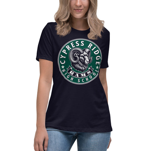 Cypress Ridge High School Rams Women's Navy T-shirt 215
