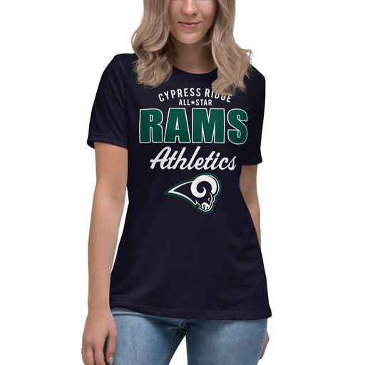 Cypress Ridge High School Rams Women's Navy T-shirt 034