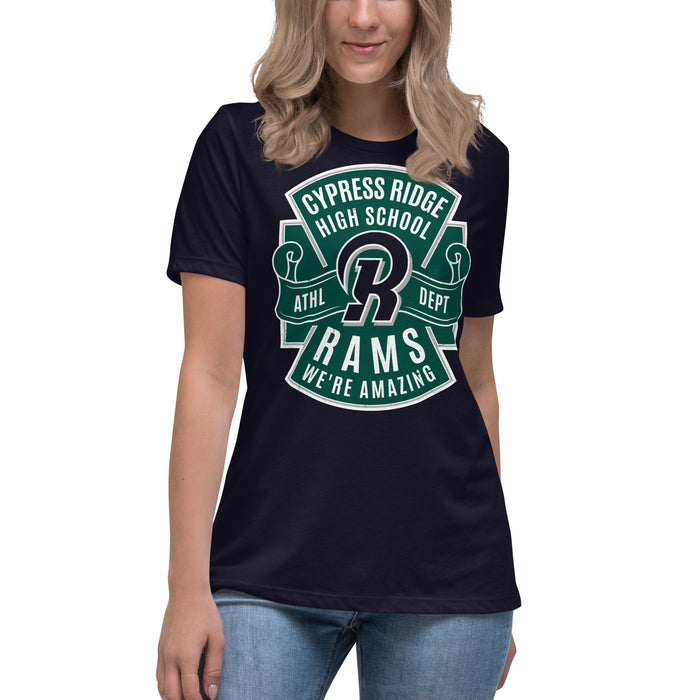 Cypress Ridge High School Rams Women's Navy T-shirt 207