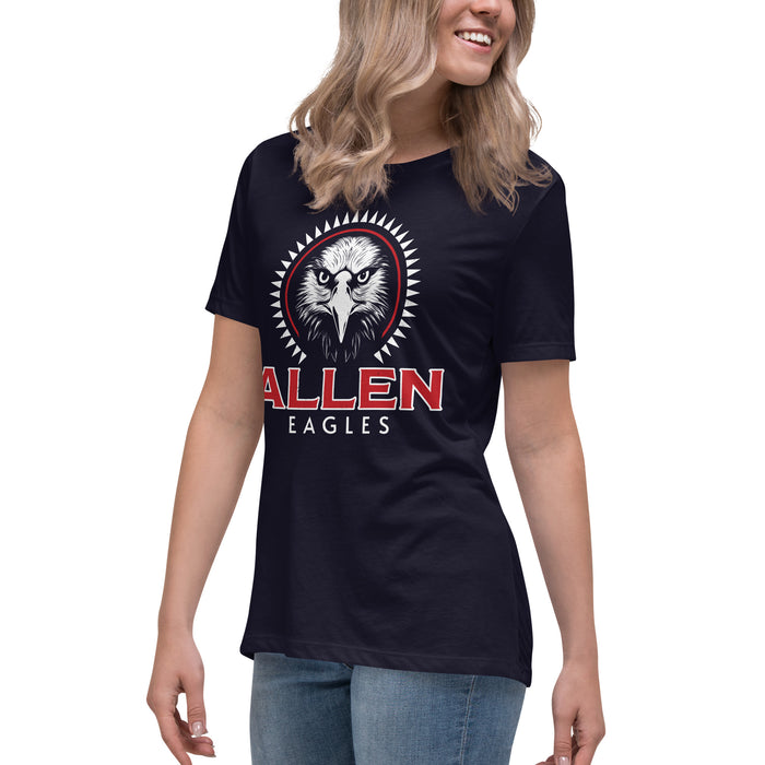 Side view of Allen High School Eagles Women's Navy Blue T-shirt 217