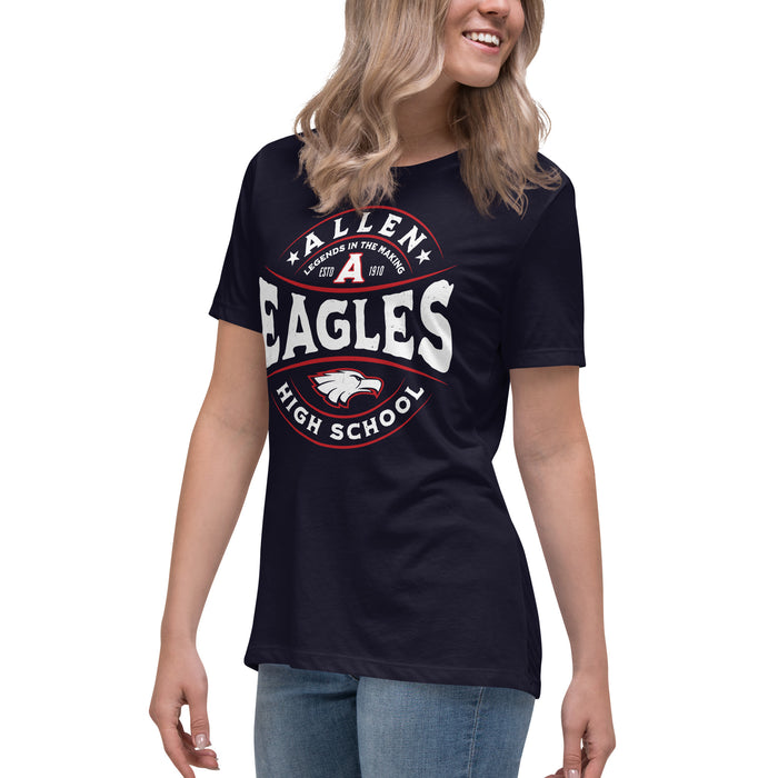 Side view of Allen High School Eagles Women's Navy Blue T-shirt 219