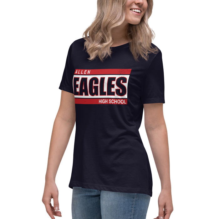 Side view of Allen High School Eagles Women's Navy Blue T-shirt 098