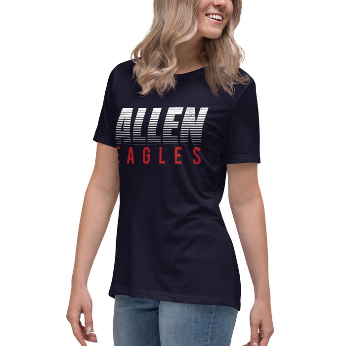 Side view of Allen High School Eagles Women's Navy Blue T-shirt 024