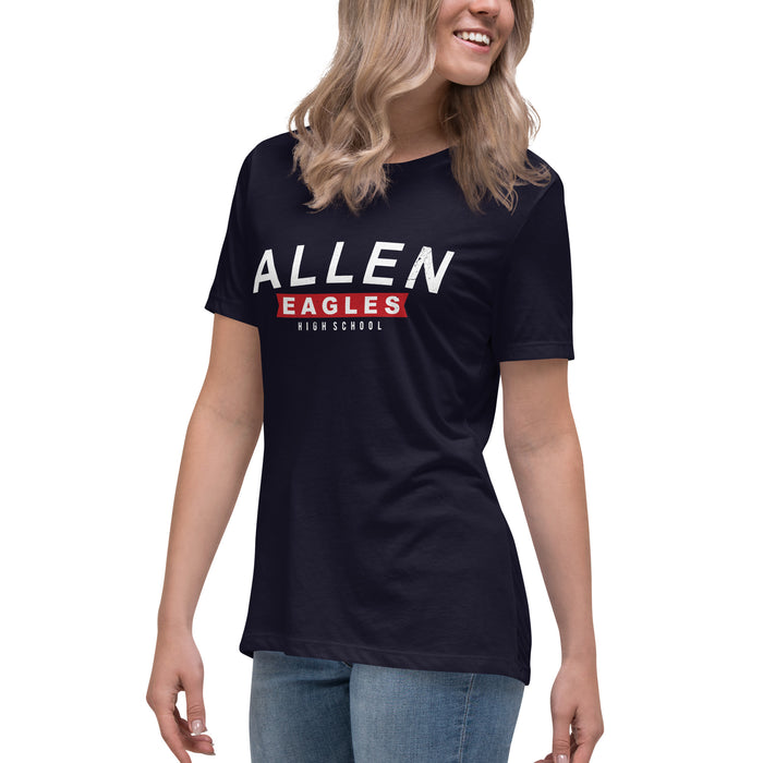 Side view of Allen High School Eagles Women's Navy Blue T-shirt 021