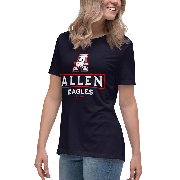 Side view of Allen High School Eagles Women's Navy Blue T-shirt 227