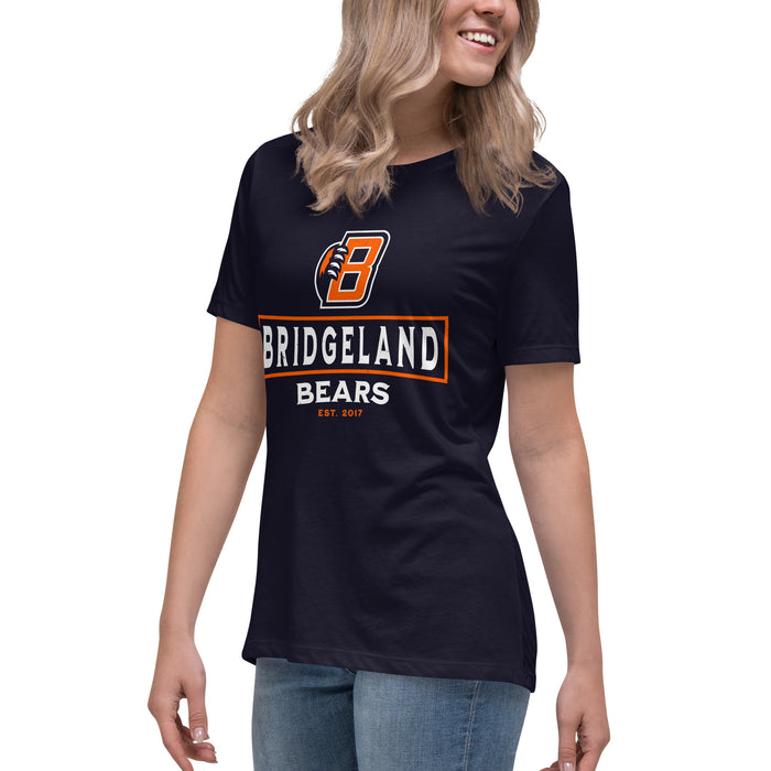 Side view of Bridgeland High School Bears Women's Navy Blue T-shirt 228