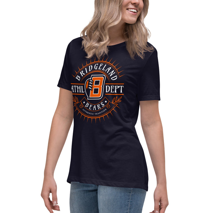 Side view of Bridgeland High School Bears Women's Navy Blue T-shirt 201
