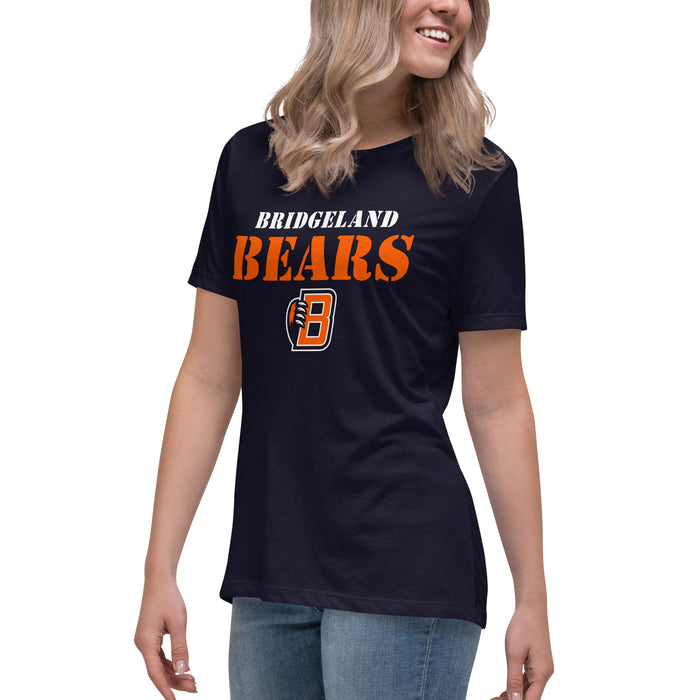 Side view of Bridgeland High School Bears Women's Navy Blue T-shirt 222