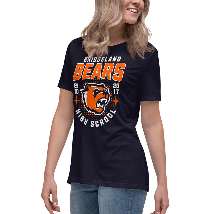 Side view of Bridgeland High School Bears Women's Navy Blue T-shirt 204