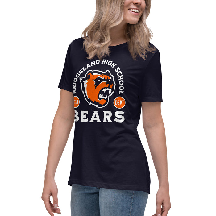 Side view of Bridgeland High School Bears Women's Navy Blue T-shirt 208