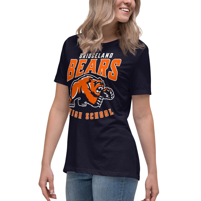 Side view of Bridgeland High School Bears Women's Navy Blue T-shirt 213