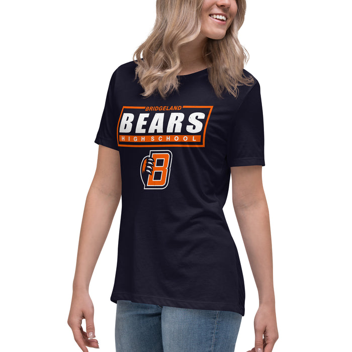 Side view of Bridgeland High School Bears Women's Navy Blue T-shirt 049
