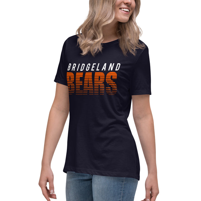 Side view of wearing Bridgeland High School Bears Women's Navy Blue T-shirt 024