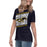 Side view of Cypress Ranch High School Mustangs Women's Navy T-shirt 223