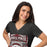Woman wearing Mama's Poker Women's V-neck Relaxed Fit T-shirt 213 dark heather grey