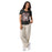 Lady wearing Mama's Poker Women's V-neck Relaxed Fit T-shirt 213 dark heather grey