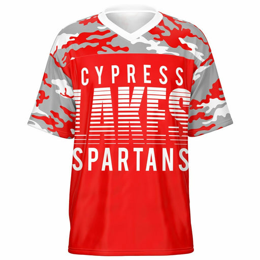 Cypress Lakes Spartans football jersey -  ghost view - front