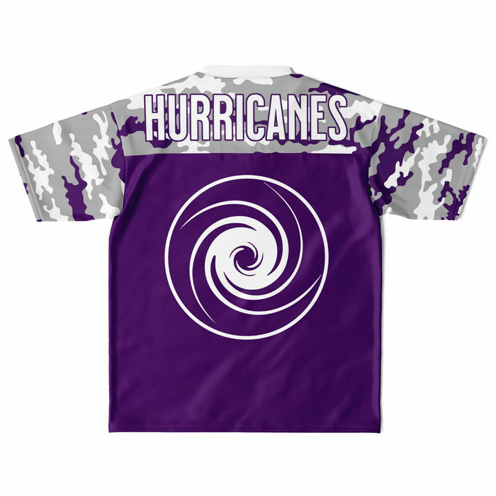 Klein Cain Hurricanes football jersey laying flat - back