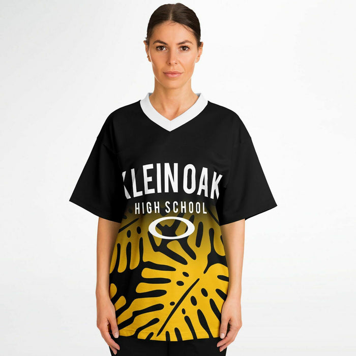 Women wearing Klein Oak Panthers football jersey