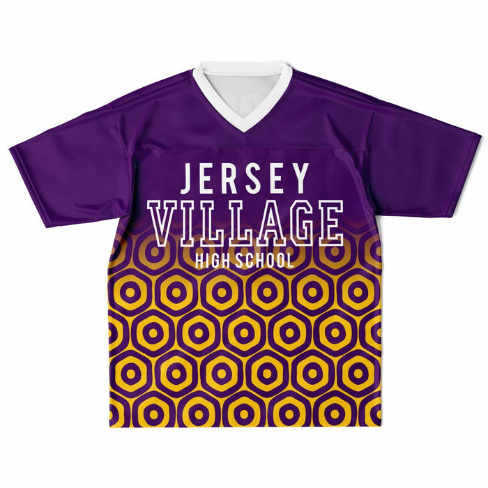 Jersey Village Falcons football jersey laying flat - front 