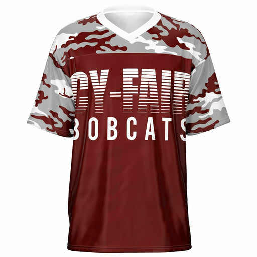 Cy-Fair Bobcats football jersey -  ghost view - front