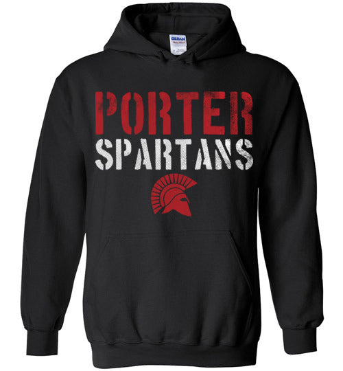 Porter High School Spartans Black Hoodie 12