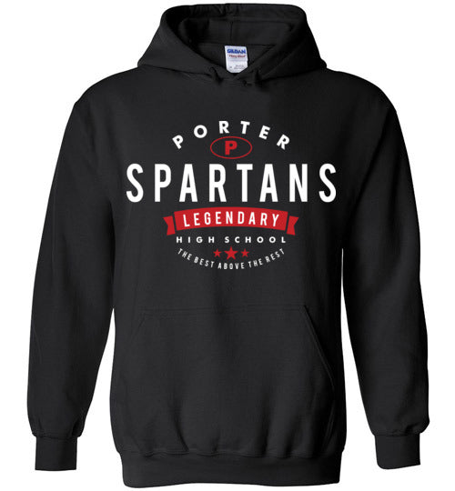 Porter High School Spartans Black Hoodie 44