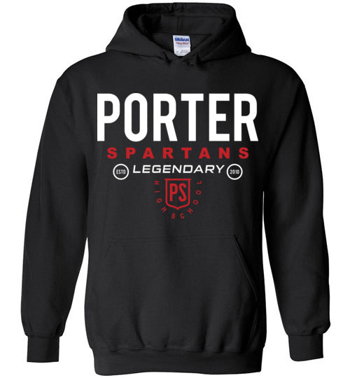 Porter High School Spartans Black Hoodie 03