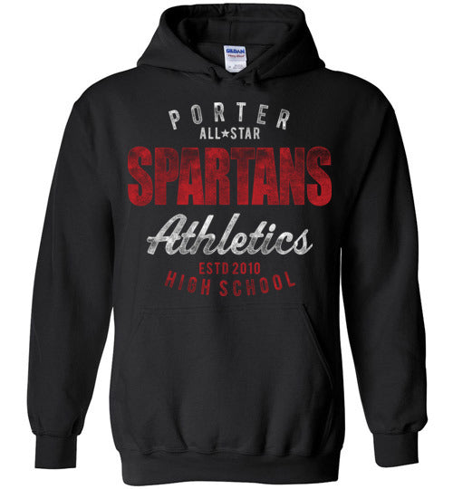 Porter High School Spartans Black Hoodie 34