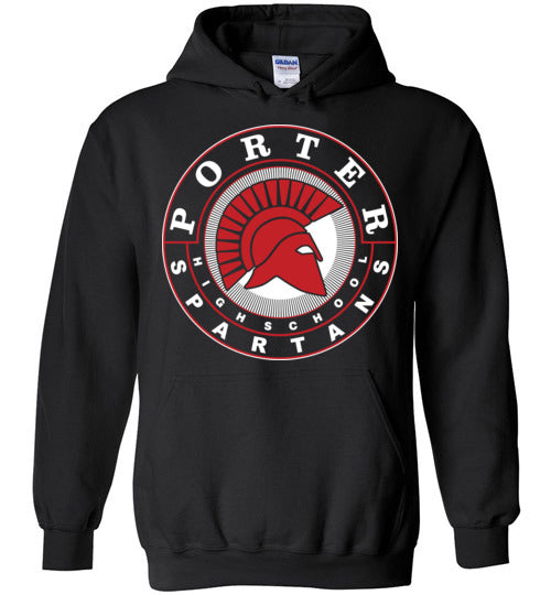 Porter High School Spartans Black Hoodie 02