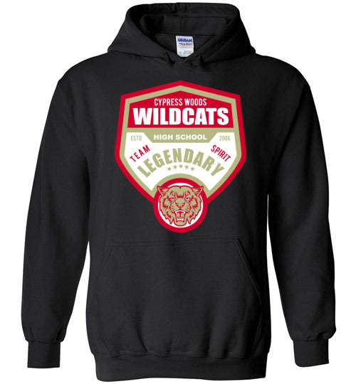 Cypress Woods High School Wildcats Black Hoodie 14