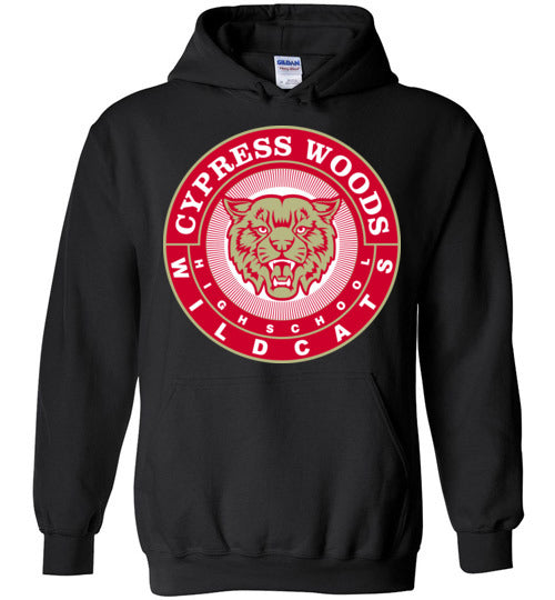 Cypress Woods High School Wildcats Black Hoodie 02