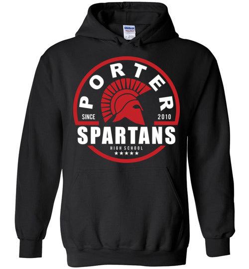 Porter High School Spartans Black Hoodie 04