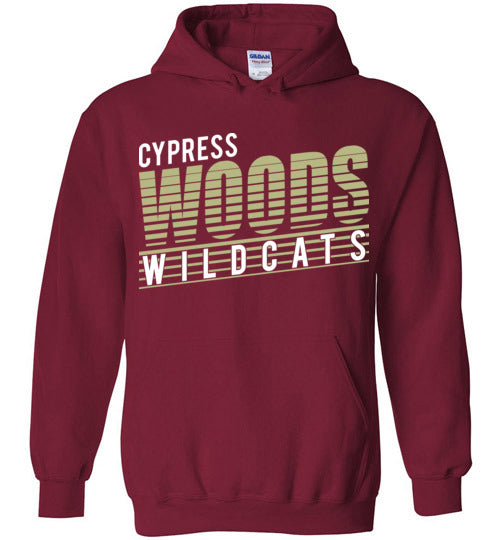 Cypress Woods High School Wildcats Deep Red Hoodie 32