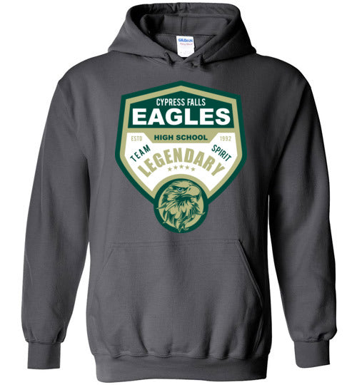 Cypress Falls High School Eagles Charcoal Hoodie 14